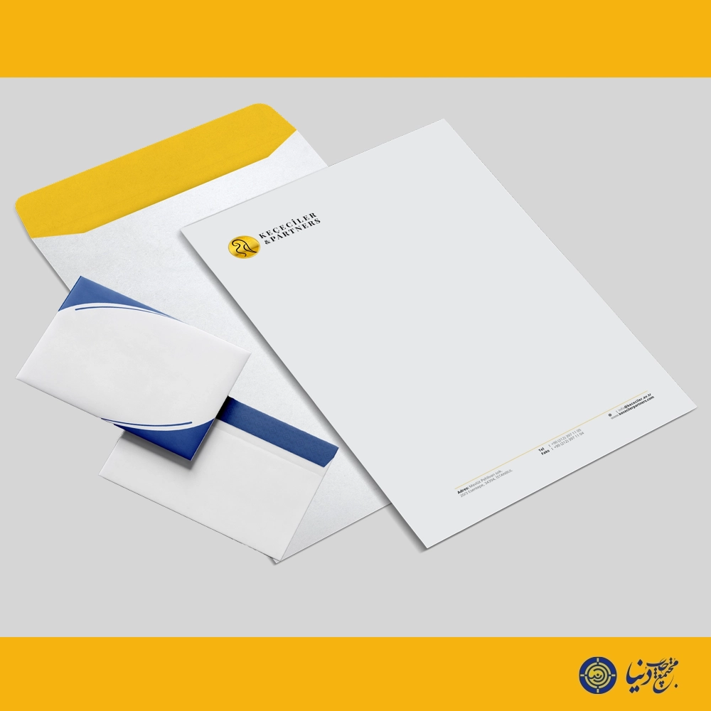 نمونه چاپ ست اداری کتان 120 گرم (پاکت نامه، پاکت کیسه ای و سربرگ) در شیراز